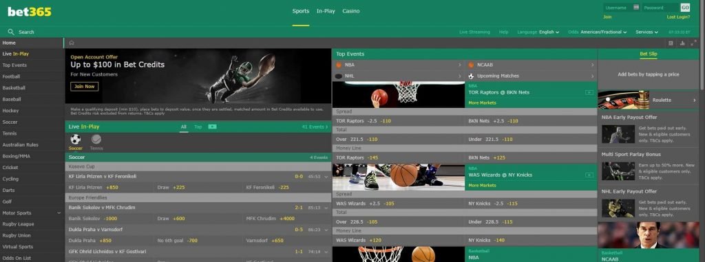 Bet365 NJ screenshot small